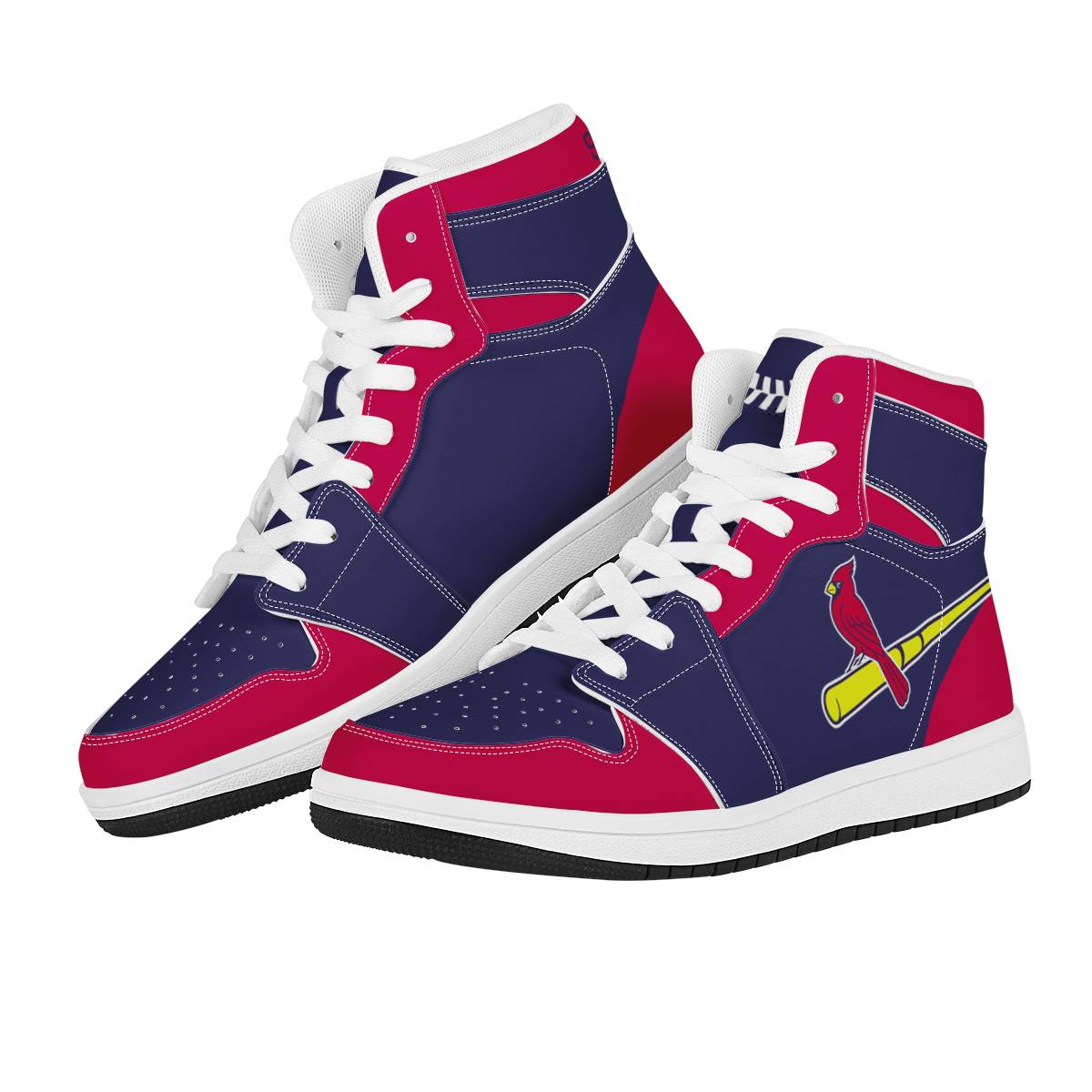 Women's St. Louis Cardinals High Top Leather AJ1 Sneakers 002